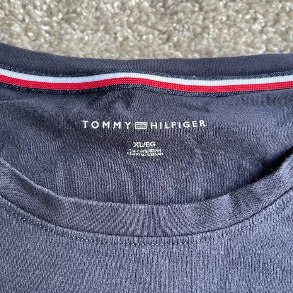 Tommy Hilfiger Dress Womens XL Navy Blue Short Sleeve Crew Neck T Shirt Logo